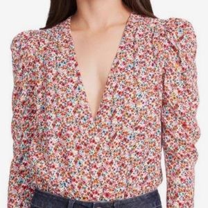 AFRM Red Ditsy Floral Bodysuit
